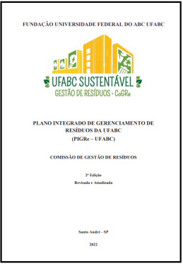 Capa do Plano Integrado de Gerenciamento de Resíduos da UFABC - PIGRe – UFABC