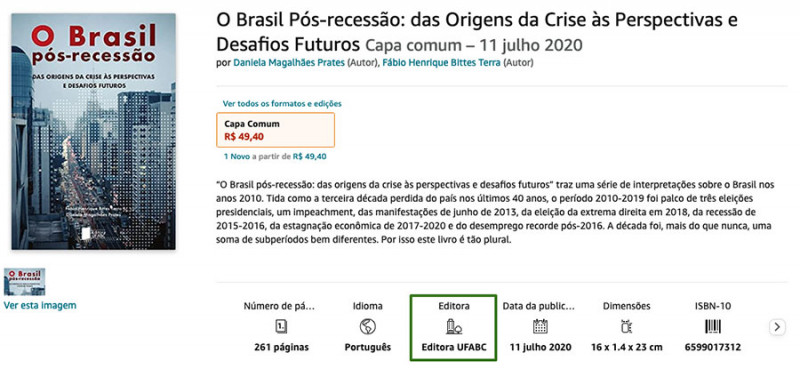 captura tela livro brasil pos recessao editora ufabc amazon 12 11 2021