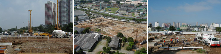 Vistas do terreno principal com o início das obras em 2006